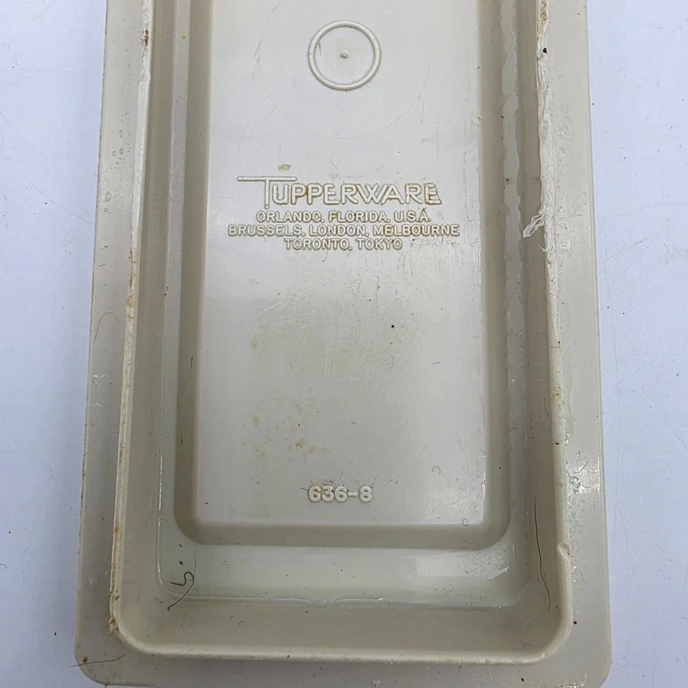 Vintage TUPPERWARE Single‎ Stick Butter Dish Harvest Gold 637 & Almond Base 636